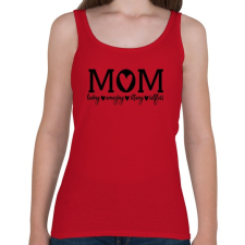 PRINTFASHION Mom feliratokkal fekete - Női atléta - Cseresznyepiros női trikó