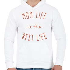 PRINTFASHION mom life - Férfi kapucnis pulóver - Fehér