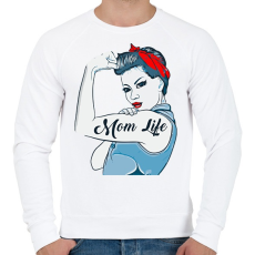 PRINTFASHION Mom Life - Férfi pulóver - Fehér