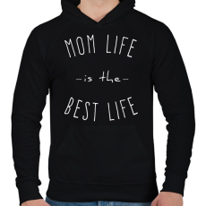 PRINTFASHION mom life is best life 2 - Férfi kapucnis pulóver - Fekete