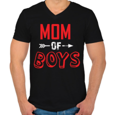 PRINTFASHION Mom of boys - Férfi V-nyakú póló - Fekete