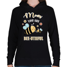PRINTFASHION Mom you are bee-utiful! - Női kapucnis pulóver - Fekete