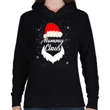 PRINTFASHION Mommy claus - Női kapucnis pulóver - Fekete női pulóver, kardigán