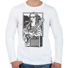 PRINTFASHION Mona Lisa gitáros - Férfi hosszú ujjú póló - Fehér férfi póló