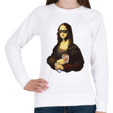 PRINTFASHION Mona lisa kebebbal - Női pulóver - Fehér női pulóver, kardigán