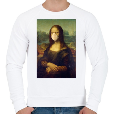PRINTFASHION Mona Lisa protect yourself - Férfi pulóver - Fehér