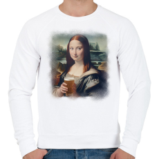 PRINTFASHION Mona Lisa sörrel - Férfi pulóver - Fehér