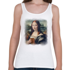 PRINTFASHION Mona Lisa sörrel - Női atléta - Fehér női trikó