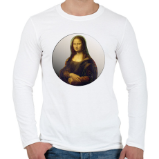 PRINTFASHION Mona Lisa - Vonalas - Férfi hosszú ujjú póló - Fehér
