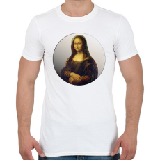 PRINTFASHION Mona Lisa - Vonalas - Férfi póló - Fehér