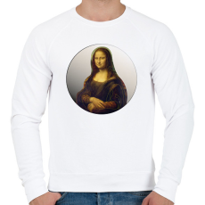 PRINTFASHION Mona Lisa - Vonalas - Férfi pulóver - Fehér
