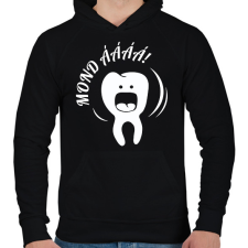 PRINTFASHION Mond ááá! - Férfi kapucnis pulóver - Fekete férfi pulóver, kardigán