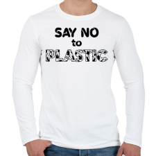 PRINTFASHION Mondj nemet - Férfi hosszú ujjú póló - Fehér férfi póló