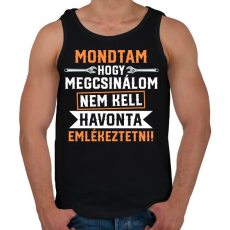 PRINTFASHION Mondtam hogy megcsinálom - Férfi atléta - Fekete