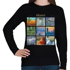 PRINTFASHION Monet - részletek - Női pulóver - Fekete női pulóver, kardigán