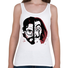 PRINTFASHION Money Heist - A Nagy Pénzrablás - La Casa de Papel - Női atléta - Fehér női trikó