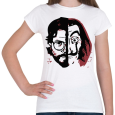 PRINTFASHION Money Heist - A Nagy Pénzrablás - La Casa de Papel - Női póló - Fehér