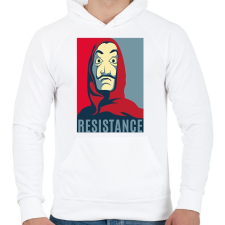 PRINTFASHION Money Heist - Férfi kapucnis pulóver - Fehér férfi pulóver, kardigán