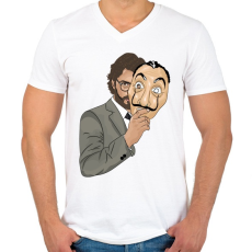 PRINTFASHION Money Heist - Férfi V-nyakú póló - Fehér