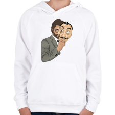 PRINTFASHION Money Heist - Gyerek kapucnis pulóver - Fehér gyerek pulóver, kardigán