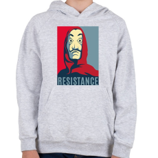 PRINTFASHION Money Heist - Gyerek kapucnis pulóver - Sport szürke