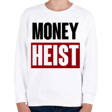 PRINTFASHION Money Heist - Gyerek pulóver - Fehér