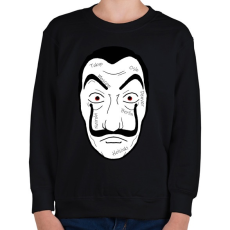 PRINTFASHION Money heist maszk nevekkel - Gyerek pulóver - Fekete