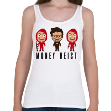 PRINTFASHION Money Heist - Női atléta - Fehér női trikó