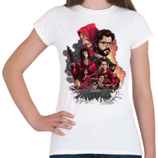 PRINTFASHION Money Heist - Női póló - Fehér női póló