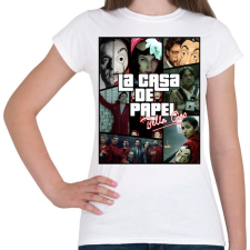 PRINTFASHION Money Heist - Női póló - Fehér női póló