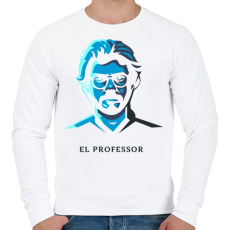 PRINTFASHION Money Heist - Professor - Férfi pulóver - Fehér