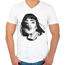 PRINTFASHION Money Heist TOKIO - Férfi V-nyakú póló - Fehér férfi póló