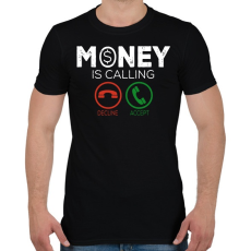PRINTFASHION Money is callin - Férfi póló - Fekete