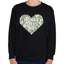 PRINTFASHION Money loves me - Gyerek pulóver - Fekete gyerek pulóver, kardigán