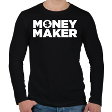 PRINTFASHION Money maker - Férfi hosszú ujjú póló - Fekete férfi póló