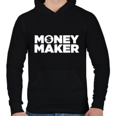 PRINTFASHION Money maker - Férfi kapucnis pulóver - Fekete