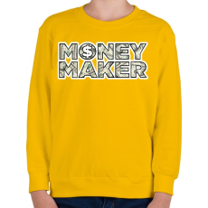 PRINTFASHION Money makeR - Gyerek pulóver - Sárga