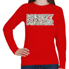 PRINTFASHION Money makeR - Női pulóver - Piros