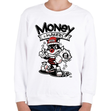 PRINTFASHION Money Makers - Gyerek pulóver - Fehér gyerek pulóver, kardigán