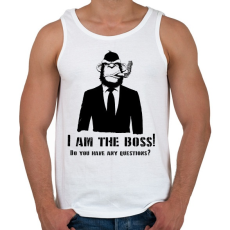 PRINTFASHION monkey boss - Férfi atléta - Fehér