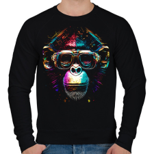 PRINTFASHION Monkey design - Férfi pulóver - Fekete férfi pulóver, kardigán