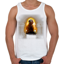 PRINTFASHION monkey monk - Férfi atléta - Fehér atléta, trikó