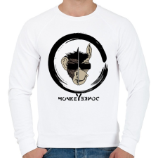 PRINTFASHION MonkeyDonkey - Férfi pulóver - Fehér férfi pulóver, kardigán