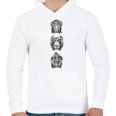 PRINTFASHION Monkeys - Férfi kapucnis pulóver - Fehér