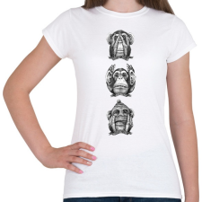 PRINTFASHION Monkeys - Női póló - Fehér női póló