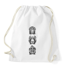 PRINTFASHION Monkeys - Sportzsák, Tornazsák - Fehér tornazsák