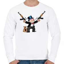PRINTFASHION Monopoly+ kalasnyikov - Férfi pulóver - Fehér férfi pulóver, kardigán