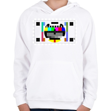 PRINTFASHION Monoscope 1 - Gyerek kapucnis pulóver - Fehér gyerek pulóver, kardigán