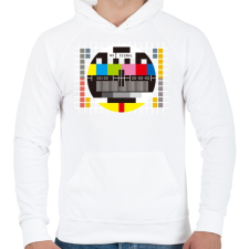 PRINTFASHION Monoscope 2 - Férfi kapucnis pulóver - Fehér férfi pulóver, kardigán