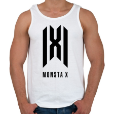PRINTFASHION monsta x - Férfi atléta - Fehér atléta, trikó